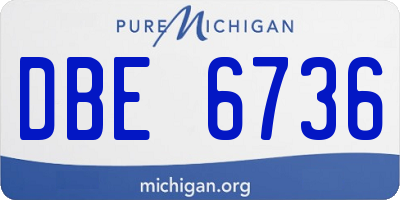 MI license plate DBE6736