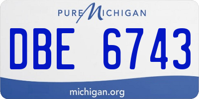 MI license plate DBE6743