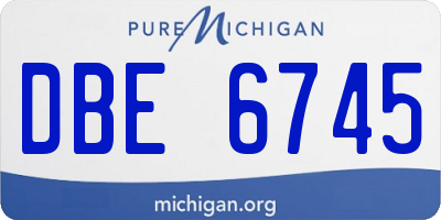 MI license plate DBE6745