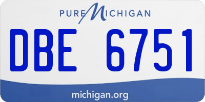 MI license plate DBE6751