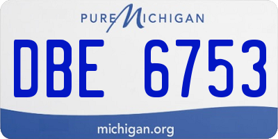 MI license plate DBE6753