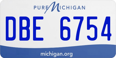 MI license plate DBE6754