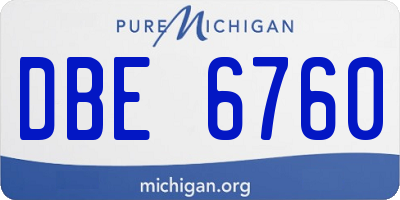 MI license plate DBE6760