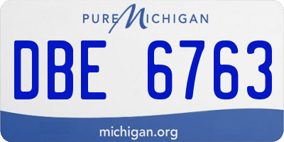 MI license plate DBE6763