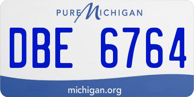 MI license plate DBE6764