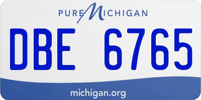MI license plate DBE6765