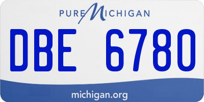 MI license plate DBE6780