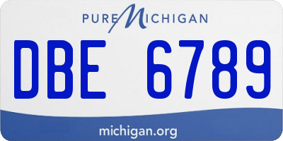 MI license plate DBE6789