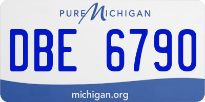 MI license plate DBE6790