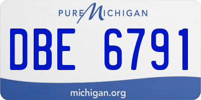 MI license plate DBE6791