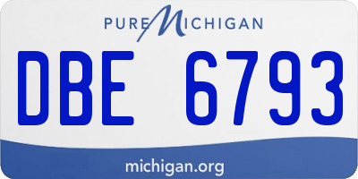 MI license plate DBE6793