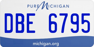 MI license plate DBE6795