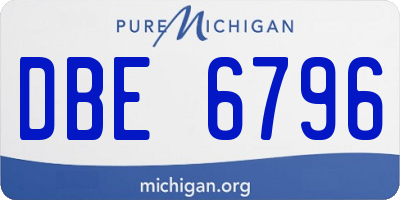 MI license plate DBE6796