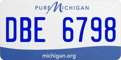 MI license plate DBE6798