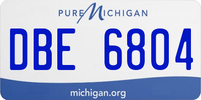 MI license plate DBE6804
