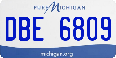 MI license plate DBE6809
