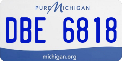 MI license plate DBE6818