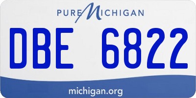 MI license plate DBE6822