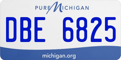 MI license plate DBE6825