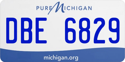 MI license plate DBE6829
