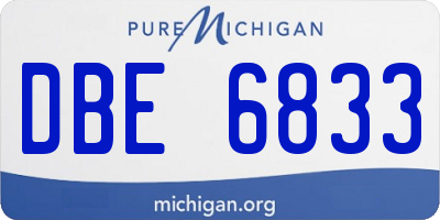 MI license plate DBE6833