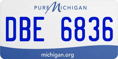 MI license plate DBE6836