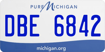 MI license plate DBE6842