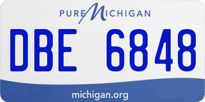 MI license plate DBE6848