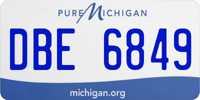 MI license plate DBE6849