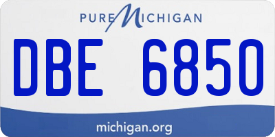MI license plate DBE6850