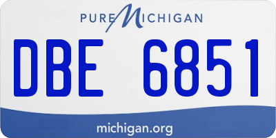 MI license plate DBE6851