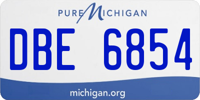 MI license plate DBE6854