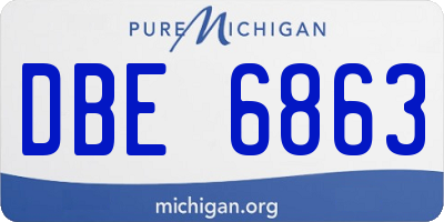 MI license plate DBE6863