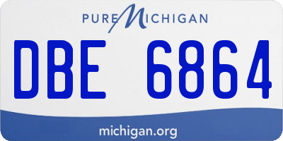 MI license plate DBE6864