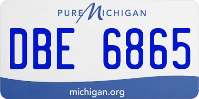 MI license plate DBE6865