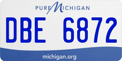 MI license plate DBE6872