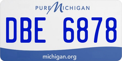 MI license plate DBE6878