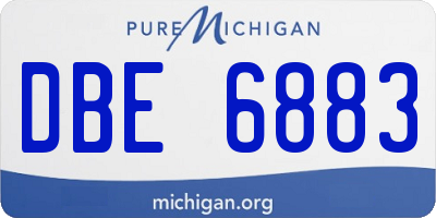 MI license plate DBE6883