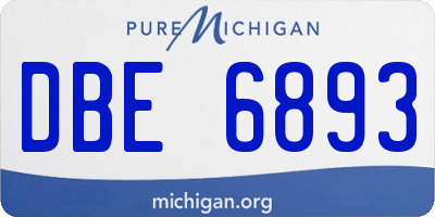 MI license plate DBE6893