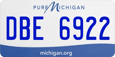 MI license plate DBE6922