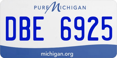 MI license plate DBE6925