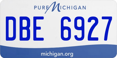 MI license plate DBE6927