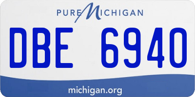 MI license plate DBE6940
