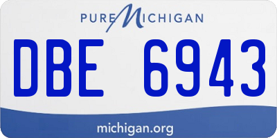 MI license plate DBE6943