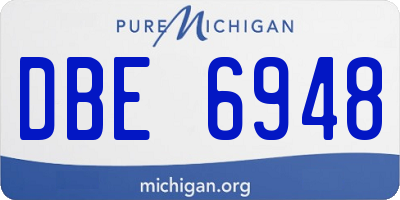MI license plate DBE6948