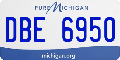 MI license plate DBE6950