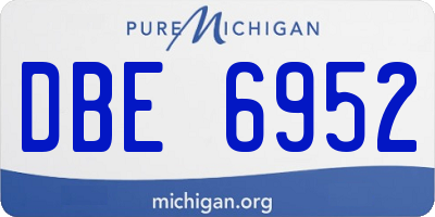 MI license plate DBE6952