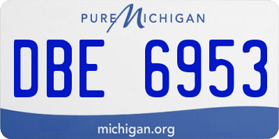 MI license plate DBE6953