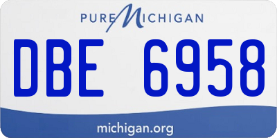 MI license plate DBE6958