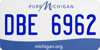 MI license plate DBE6962